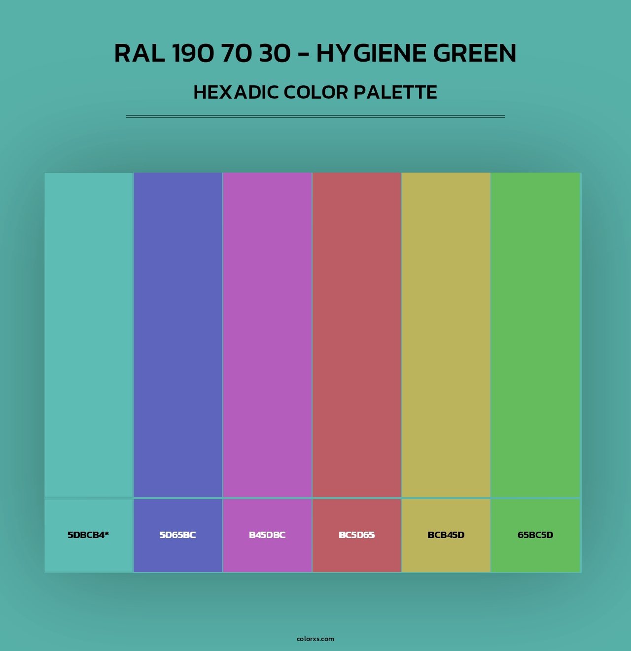 RAL 190 70 30 - Hygiene Green - Hexadic Color Palette