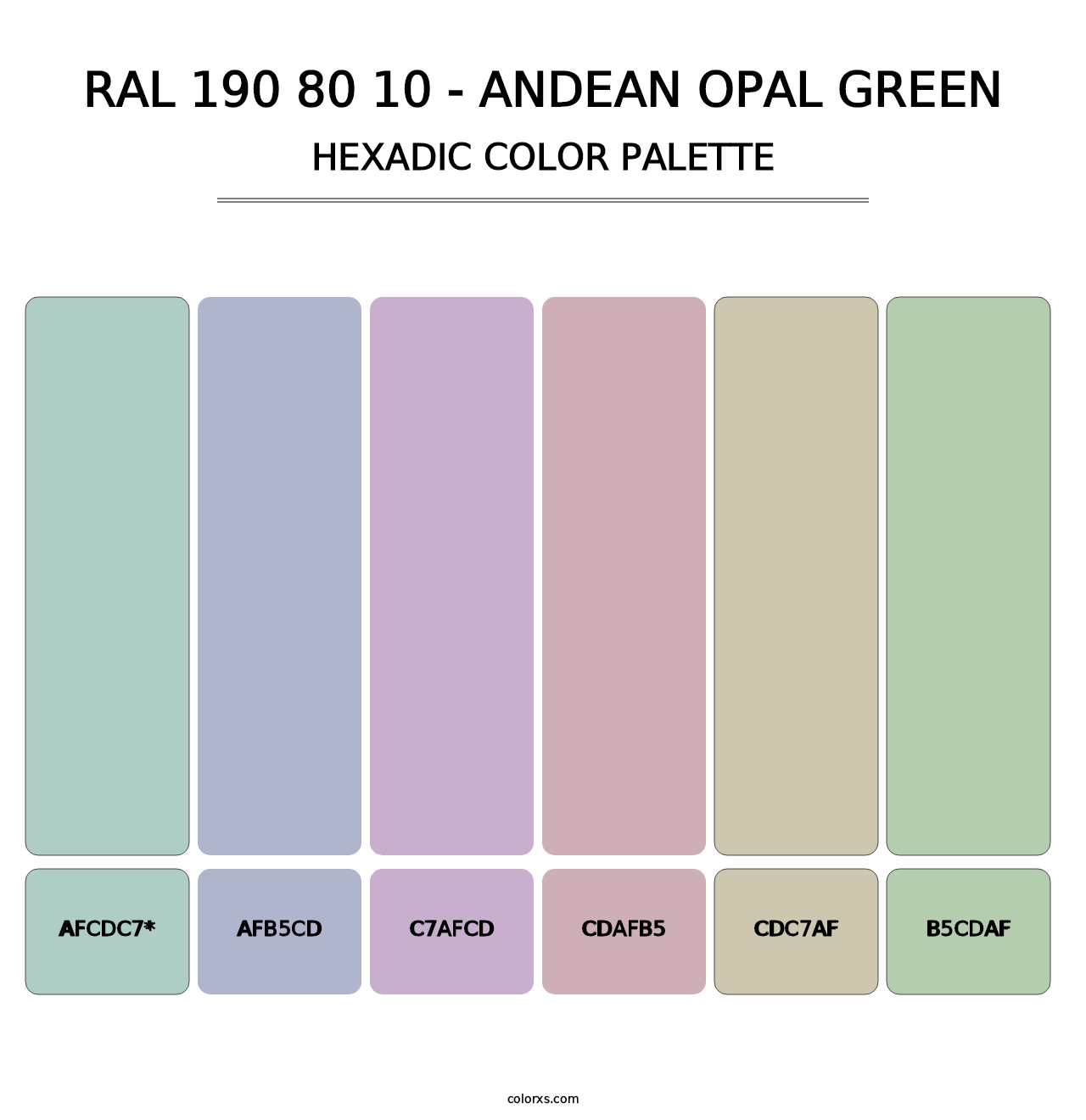 RAL 190 80 10 - Andean Opal Green - Hexadic Color Palette