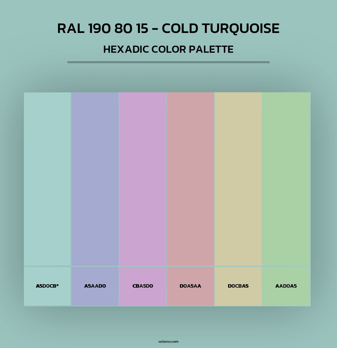 RAL 190 80 15 - Cold Turquoise - Hexadic Color Palette