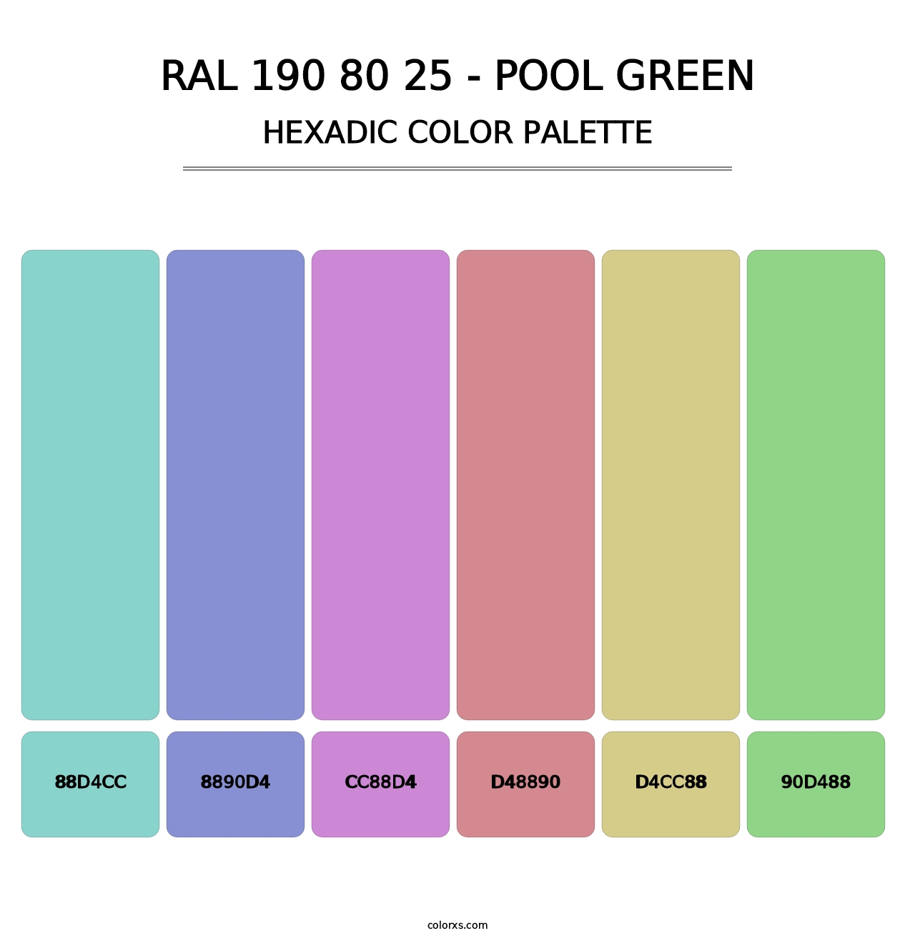 RAL 190 80 25 - Pool Green - Hexadic Color Palette