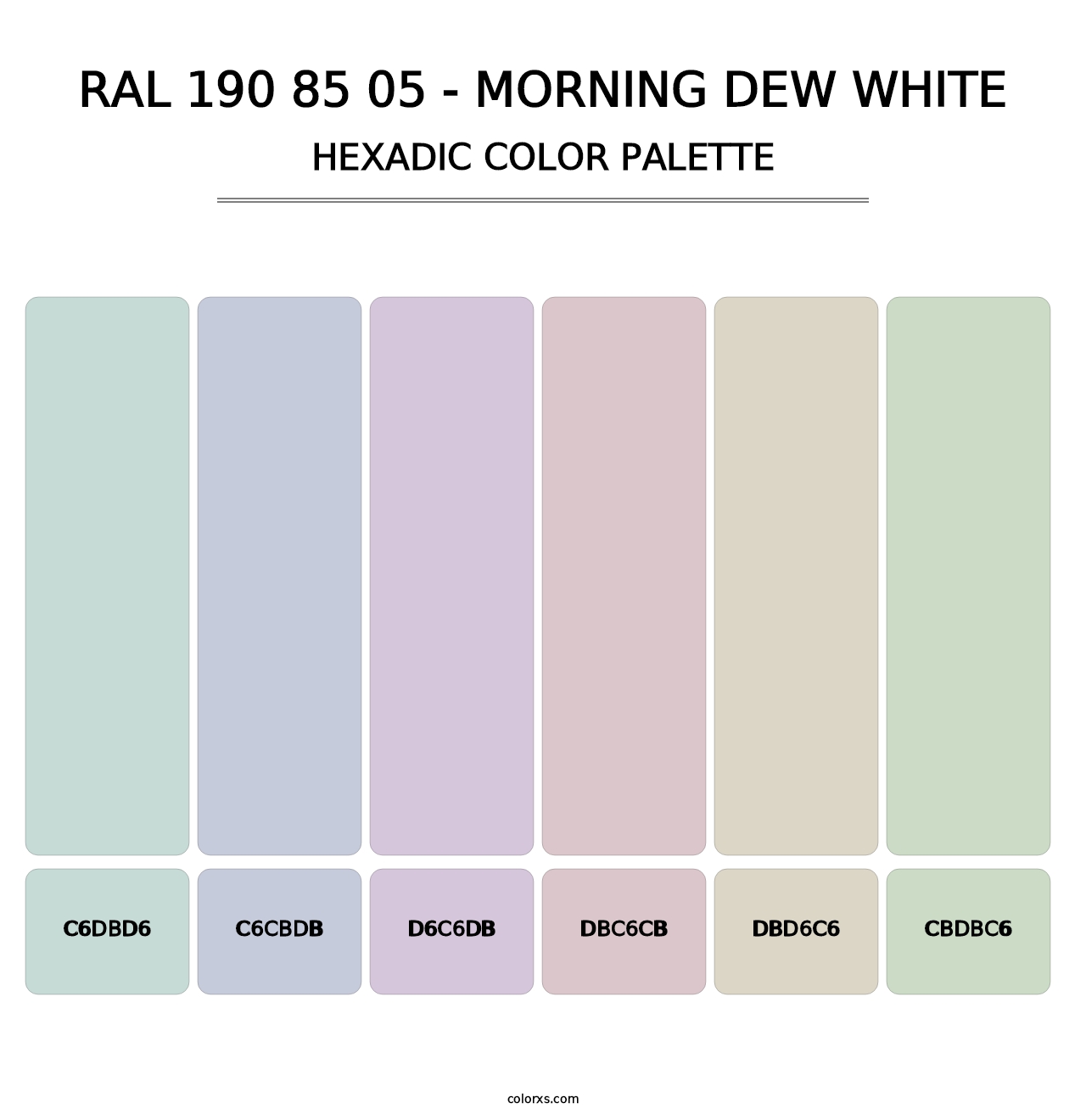 RAL 190 85 05 - Morning Dew White - Hexadic Color Palette