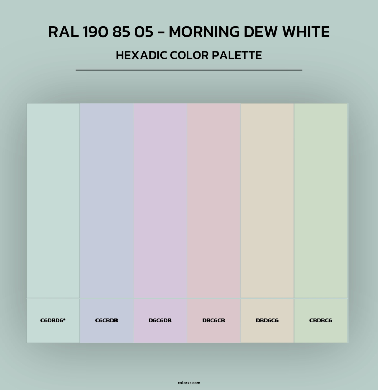 RAL 190 85 05 - Morning Dew White - Hexadic Color Palette