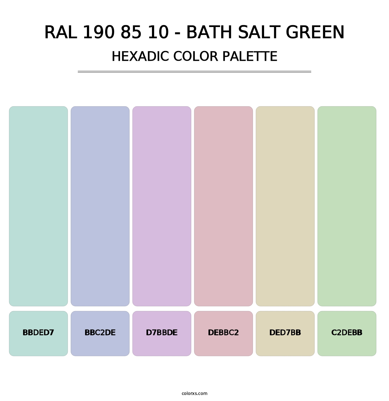 RAL 190 85 10 - Bath Salt Green - Hexadic Color Palette
