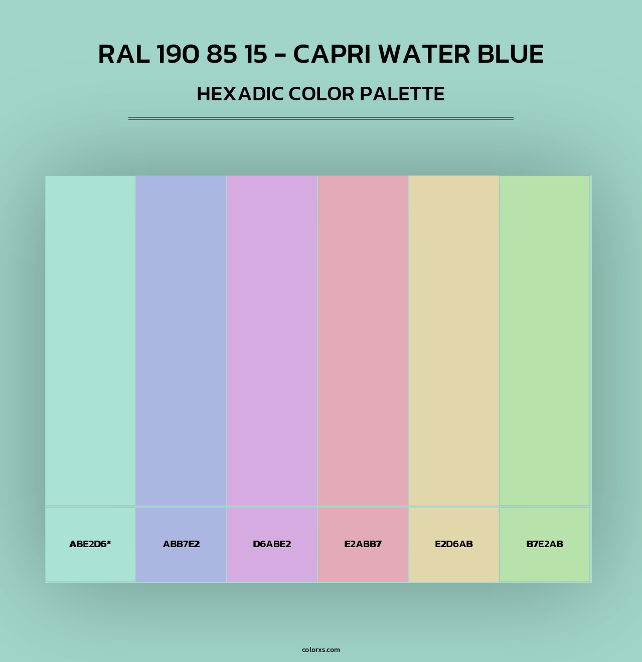RAL 190 85 15 - Capri Water Blue - Hexadic Color Palette