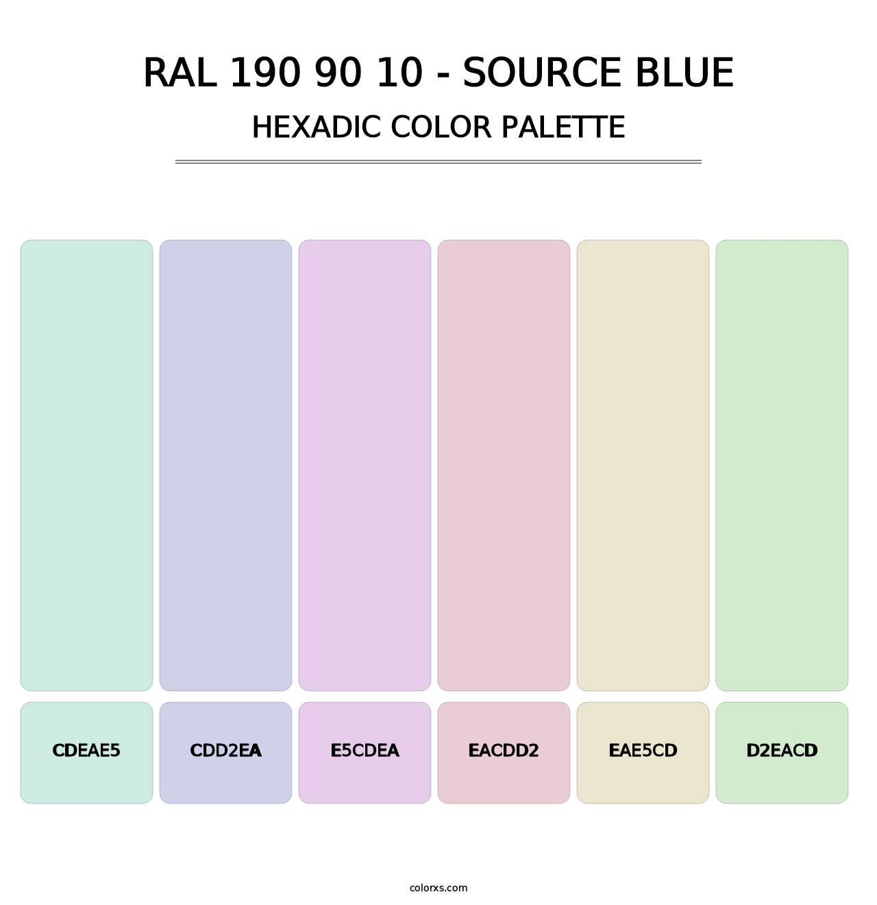 RAL 190 90 10 - Source Blue - Hexadic Color Palette