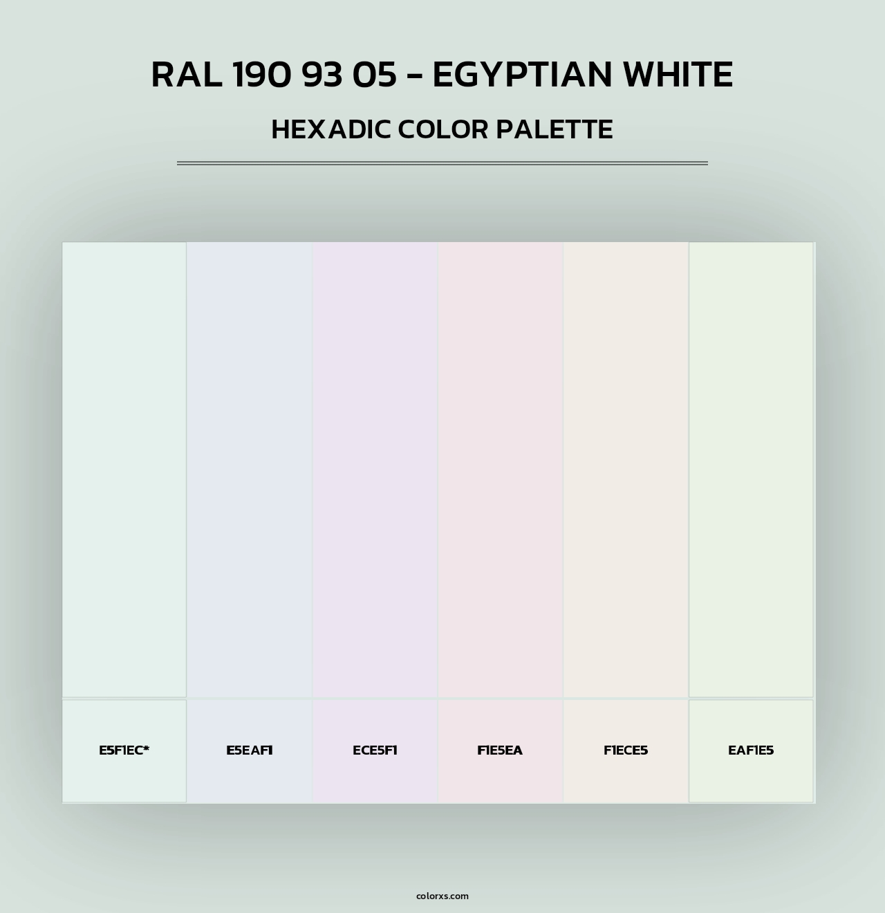 RAL 190 93 05 - Egyptian White - Hexadic Color Palette