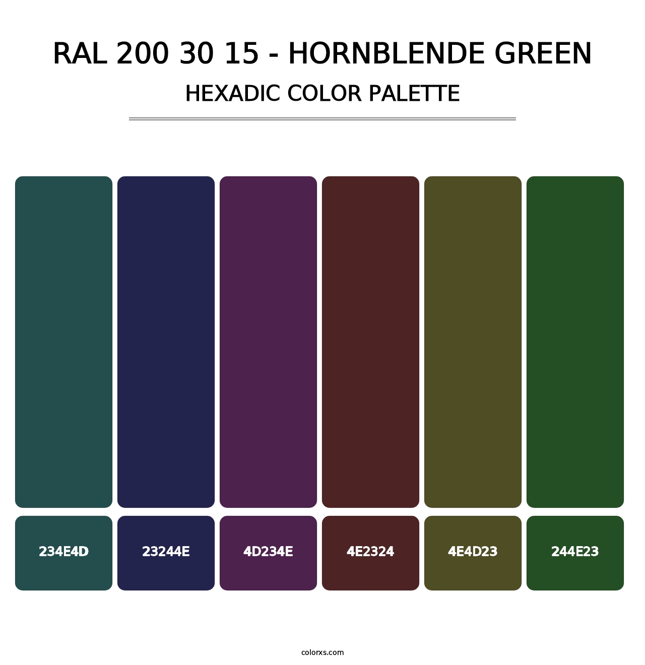 RAL 200 30 15 - Hornblende Green - Hexadic Color Palette