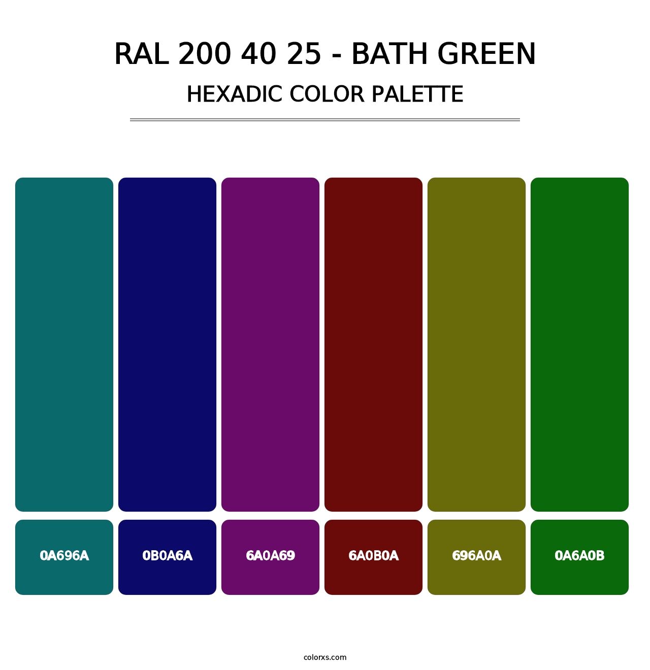 RAL 200 40 25 - Bath Green - Hexadic Color Palette