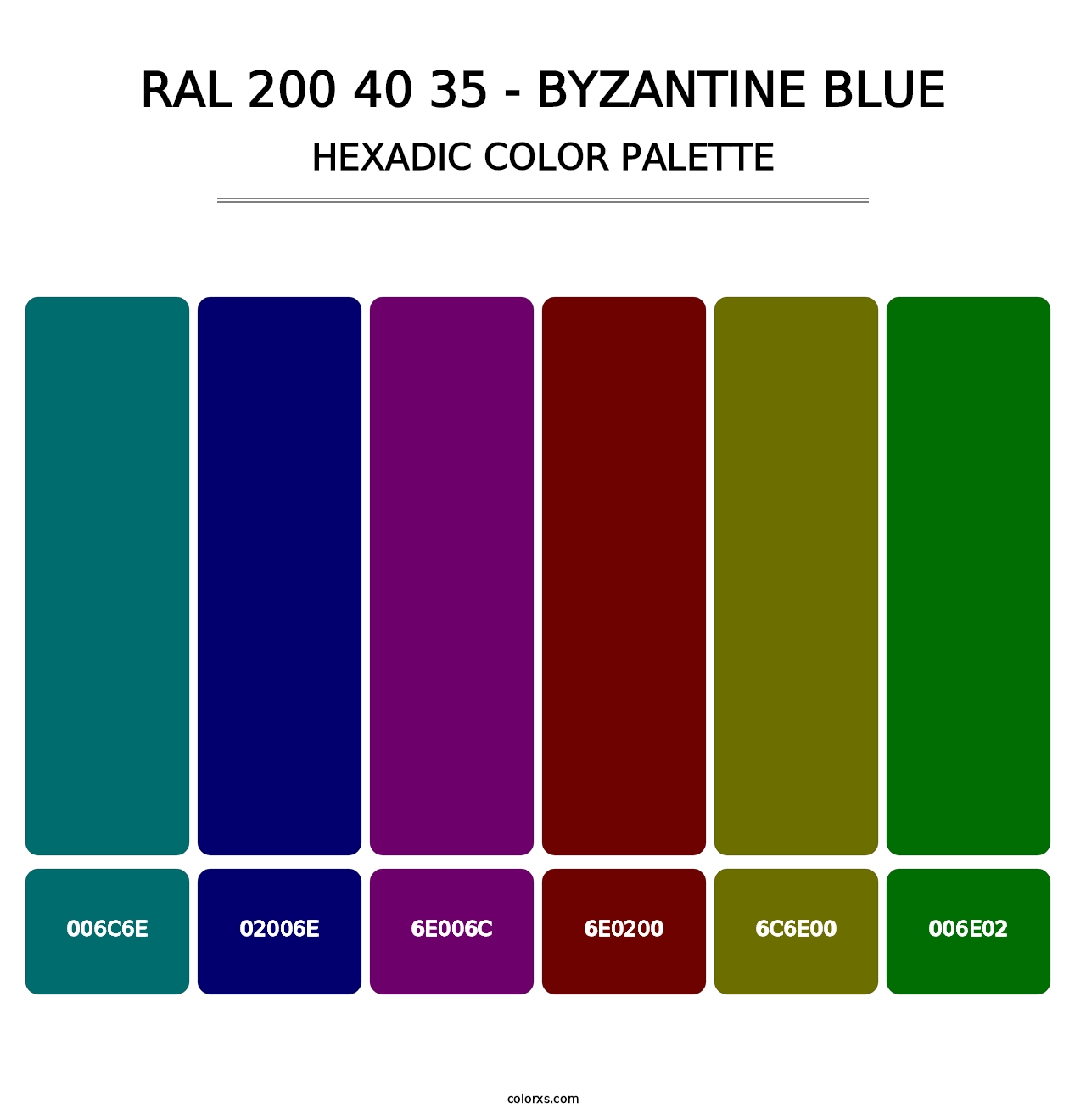 RAL 200 40 35 - Byzantine Blue - Hexadic Color Palette