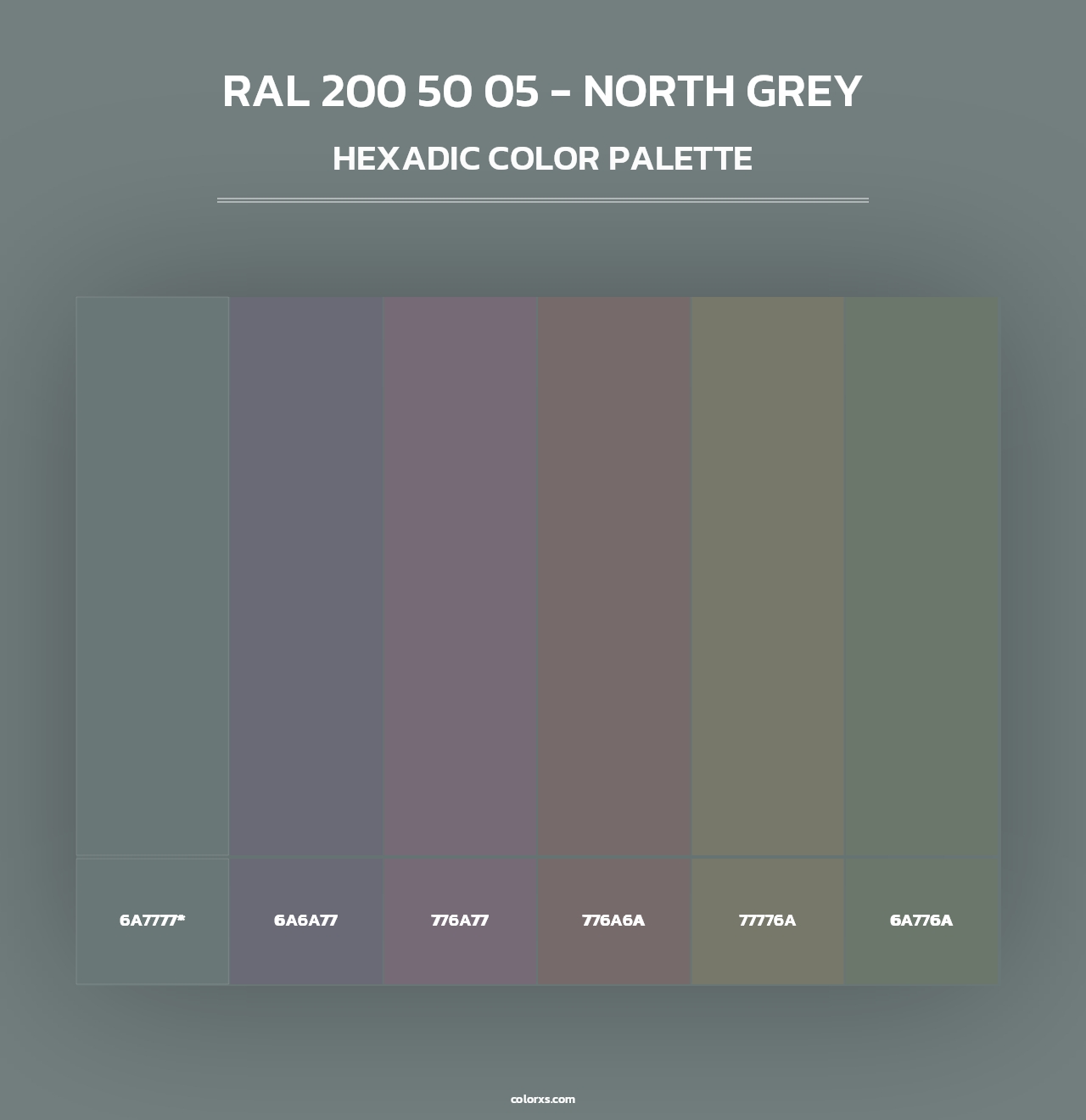 RAL 200 50 05 - North Grey - Hexadic Color Palette