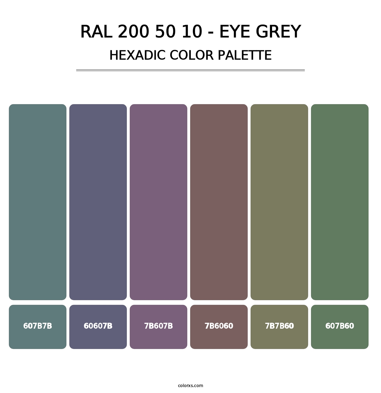 RAL 200 50 10 - Eye Grey - Hexadic Color Palette