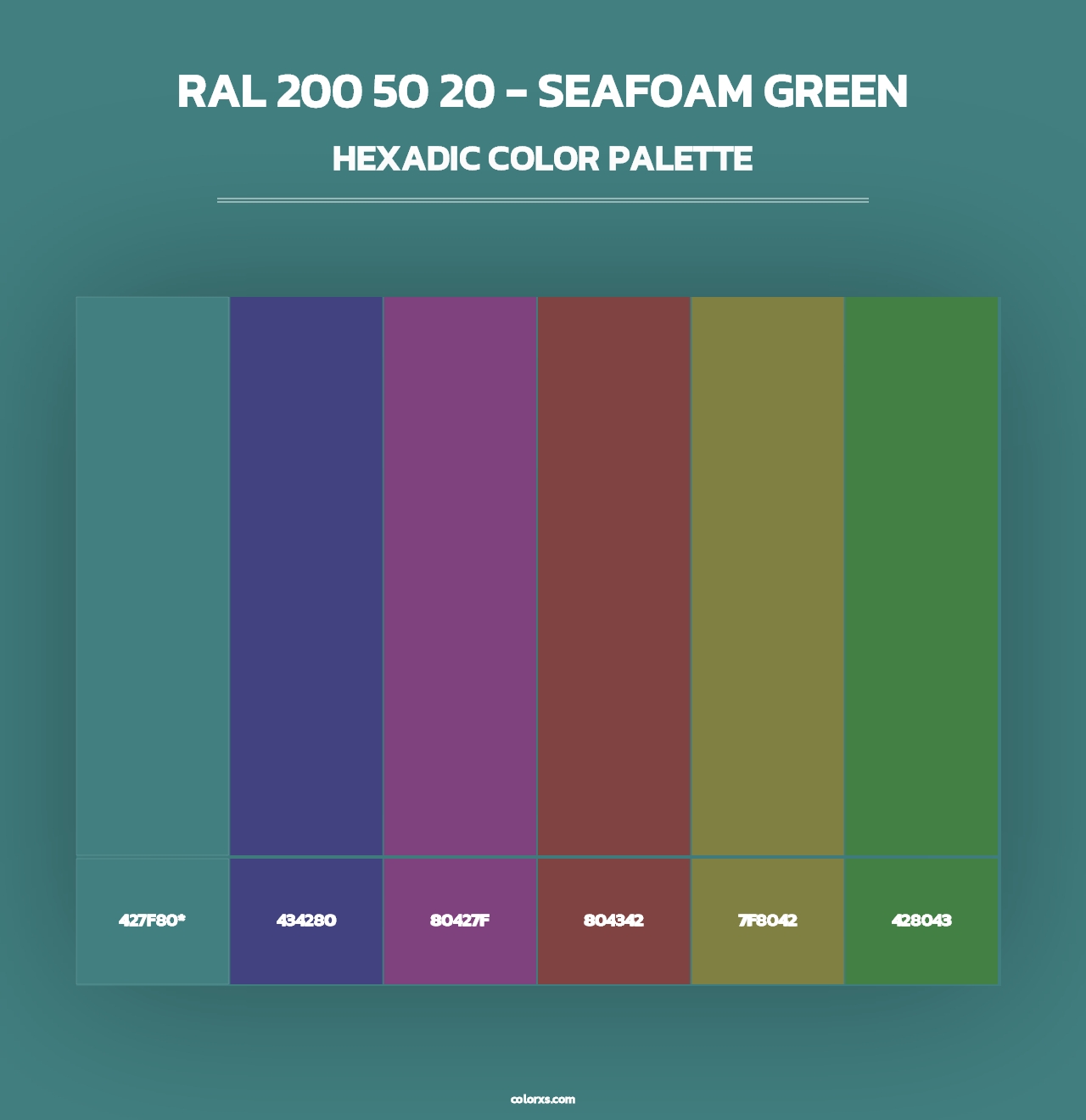 RAL 200 50 20 - Seafoam Green - Hexadic Color Palette