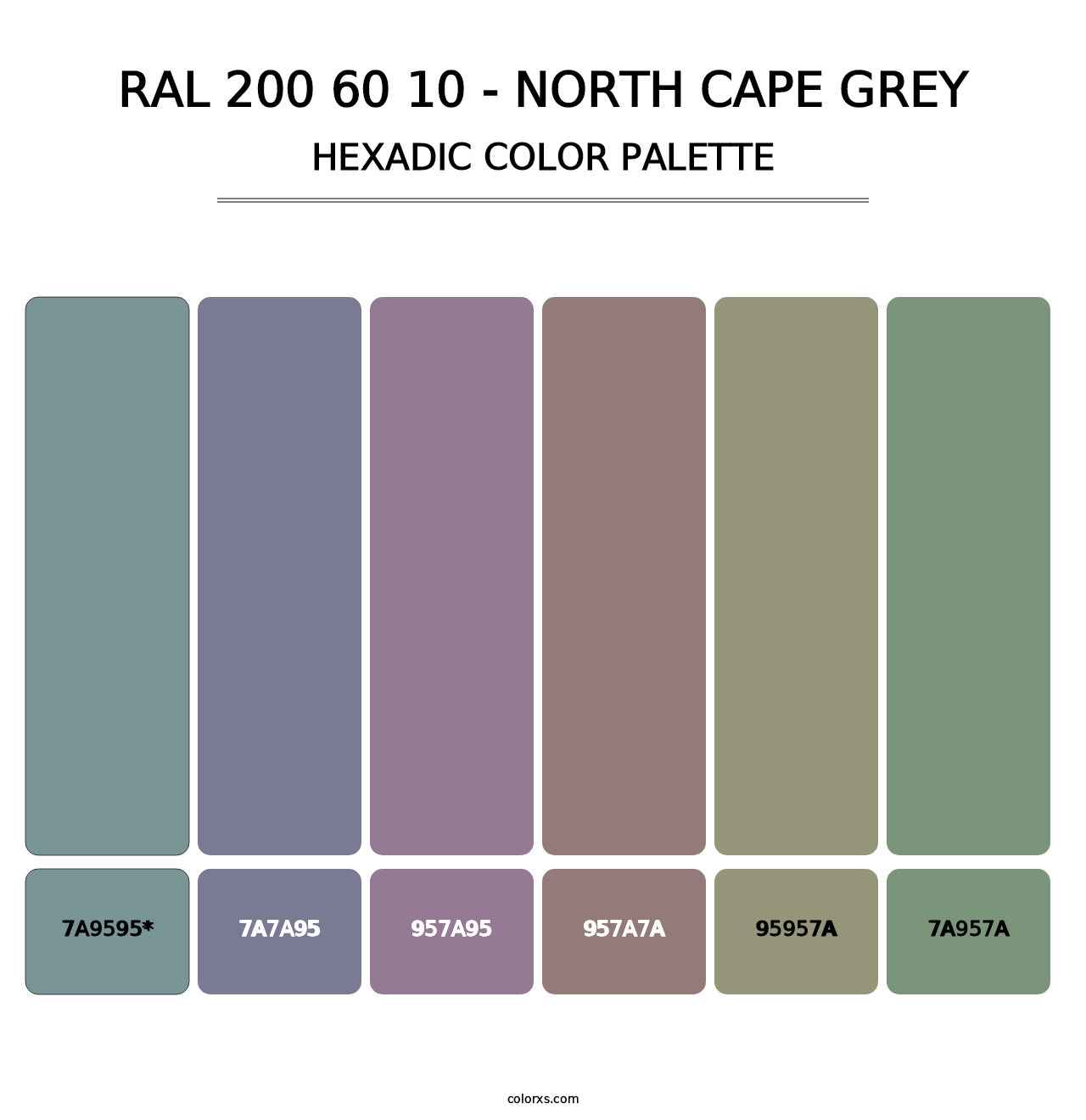 RAL 200 60 10 - North Cape Grey - Hexadic Color Palette