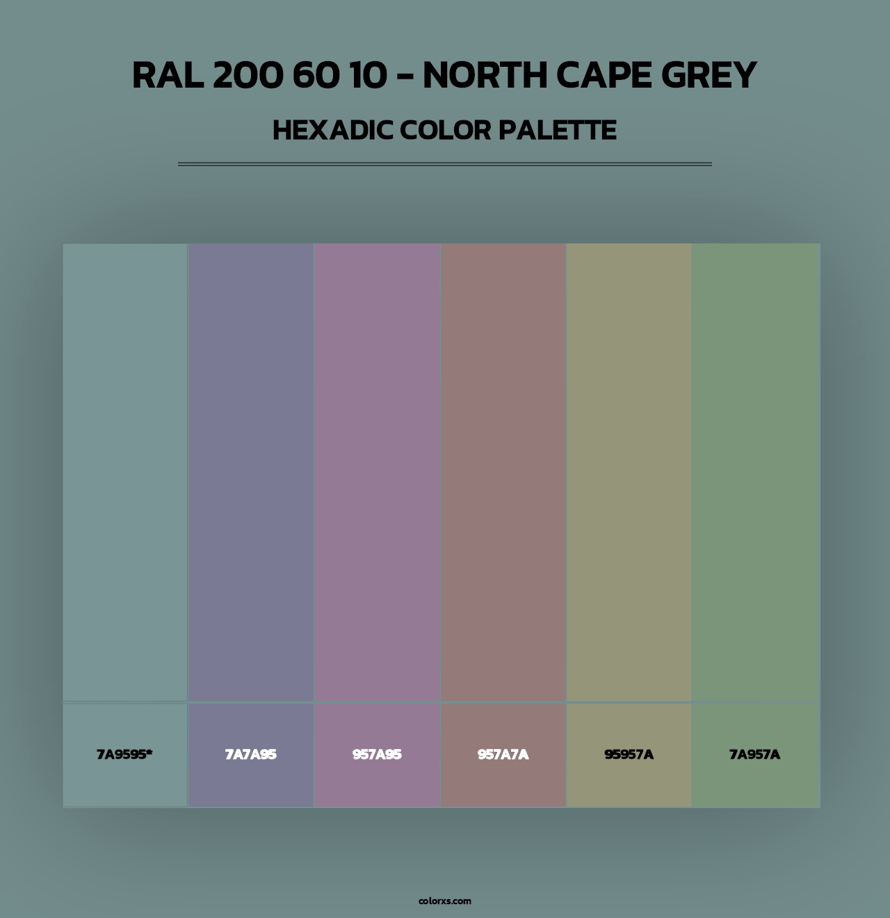 RAL 200 60 10 - North Cape Grey - Hexadic Color Palette