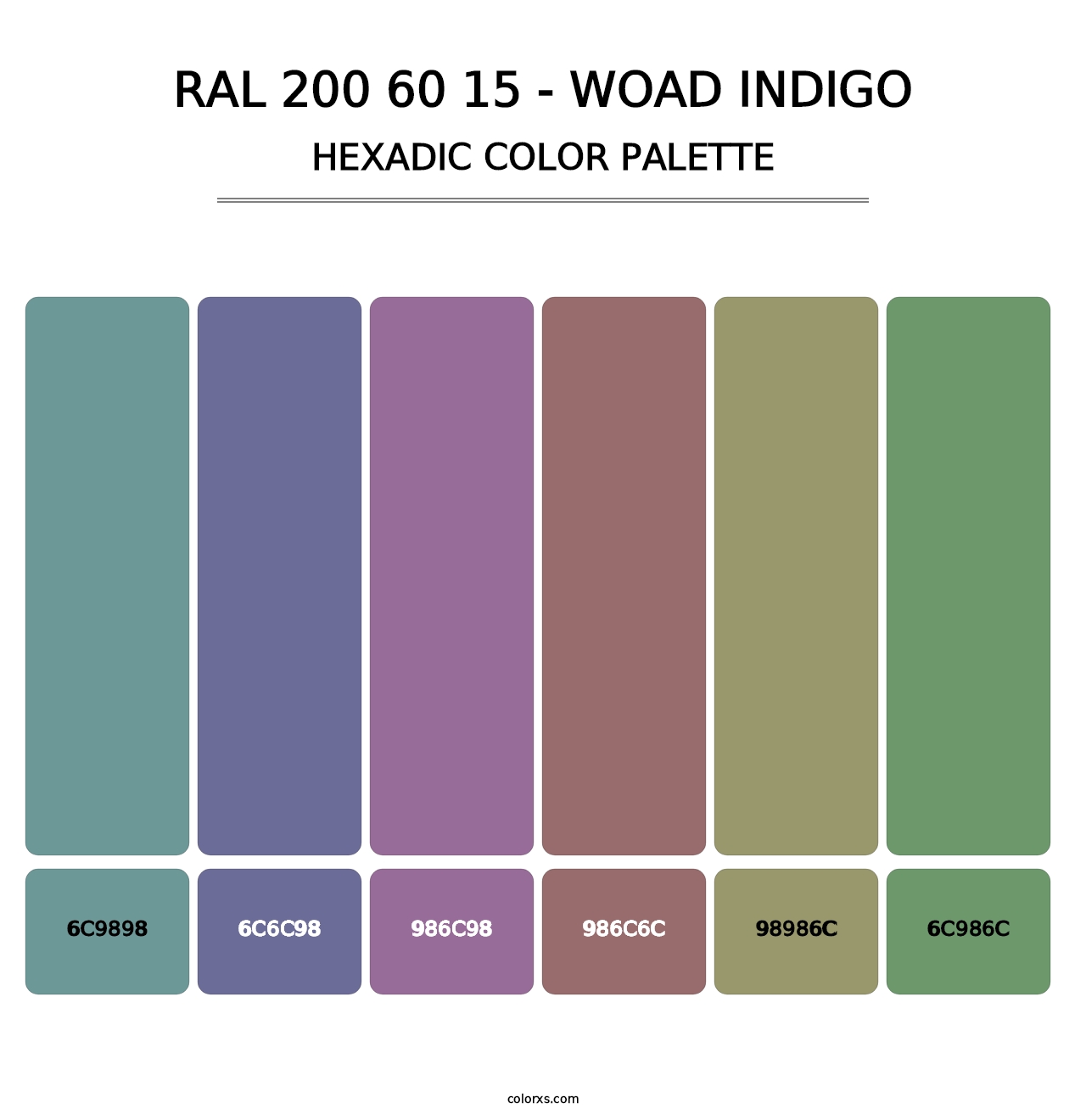 RAL 200 60 15 - Woad Indigo - Hexadic Color Palette