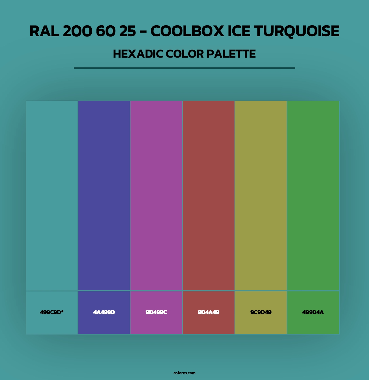 RAL 200 60 25 - Coolbox Ice Turquoise - Hexadic Color Palette
