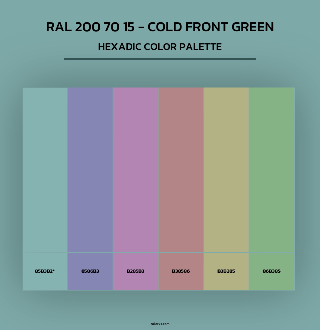 RAL 200 70 15 - Cold Front Green - Hexadic Color Palette