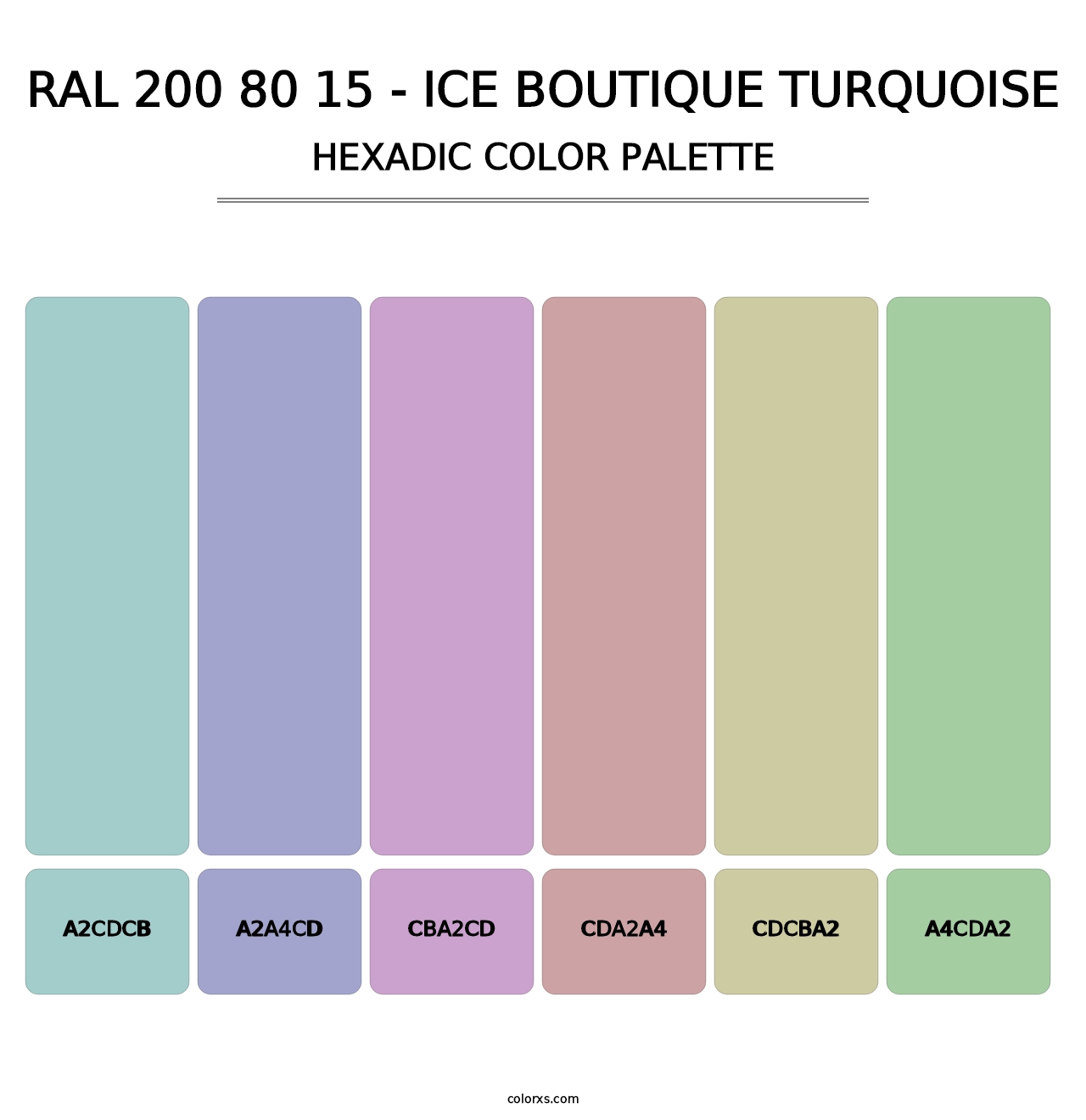 RAL 200 80 15 - Ice Boutique Turquoise - Hexadic Color Palette
