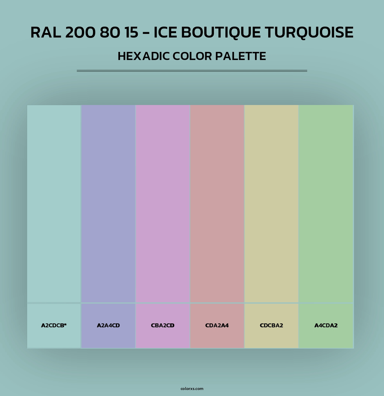 RAL 200 80 15 - Ice Boutique Turquoise - Hexadic Color Palette