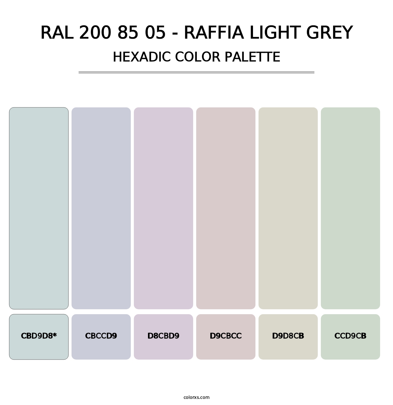 RAL 200 85 05 - Raffia Light Grey - Hexadic Color Palette