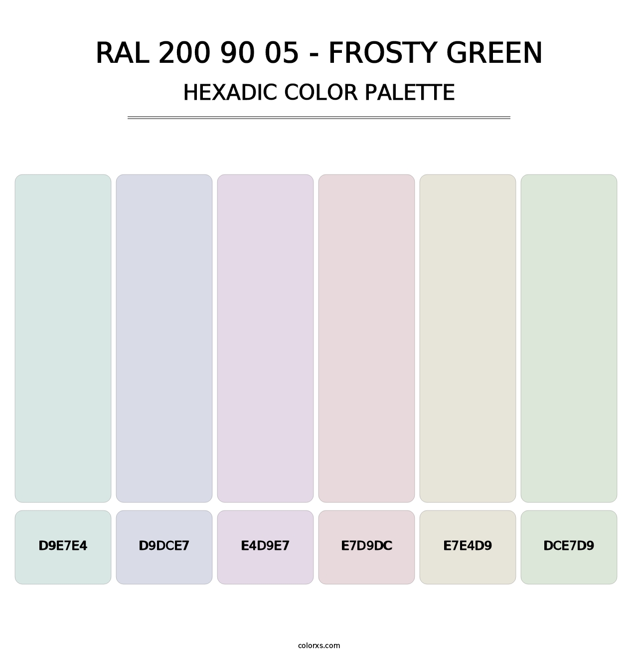 RAL 200 90 05 - Frosty Green - Hexadic Color Palette