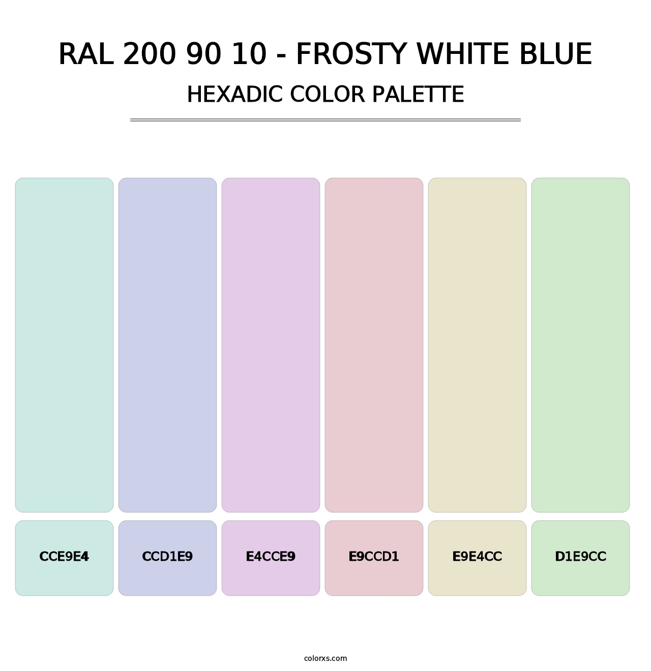RAL 200 90 10 - Frosty White Blue - Hexadic Color Palette