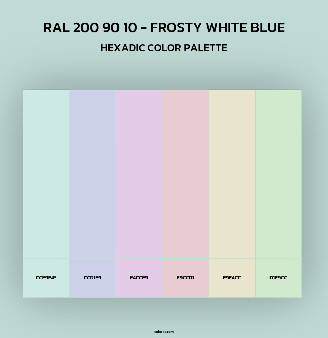 RAL 200 90 10 - Frosty White Blue - Hexadic Color Palette