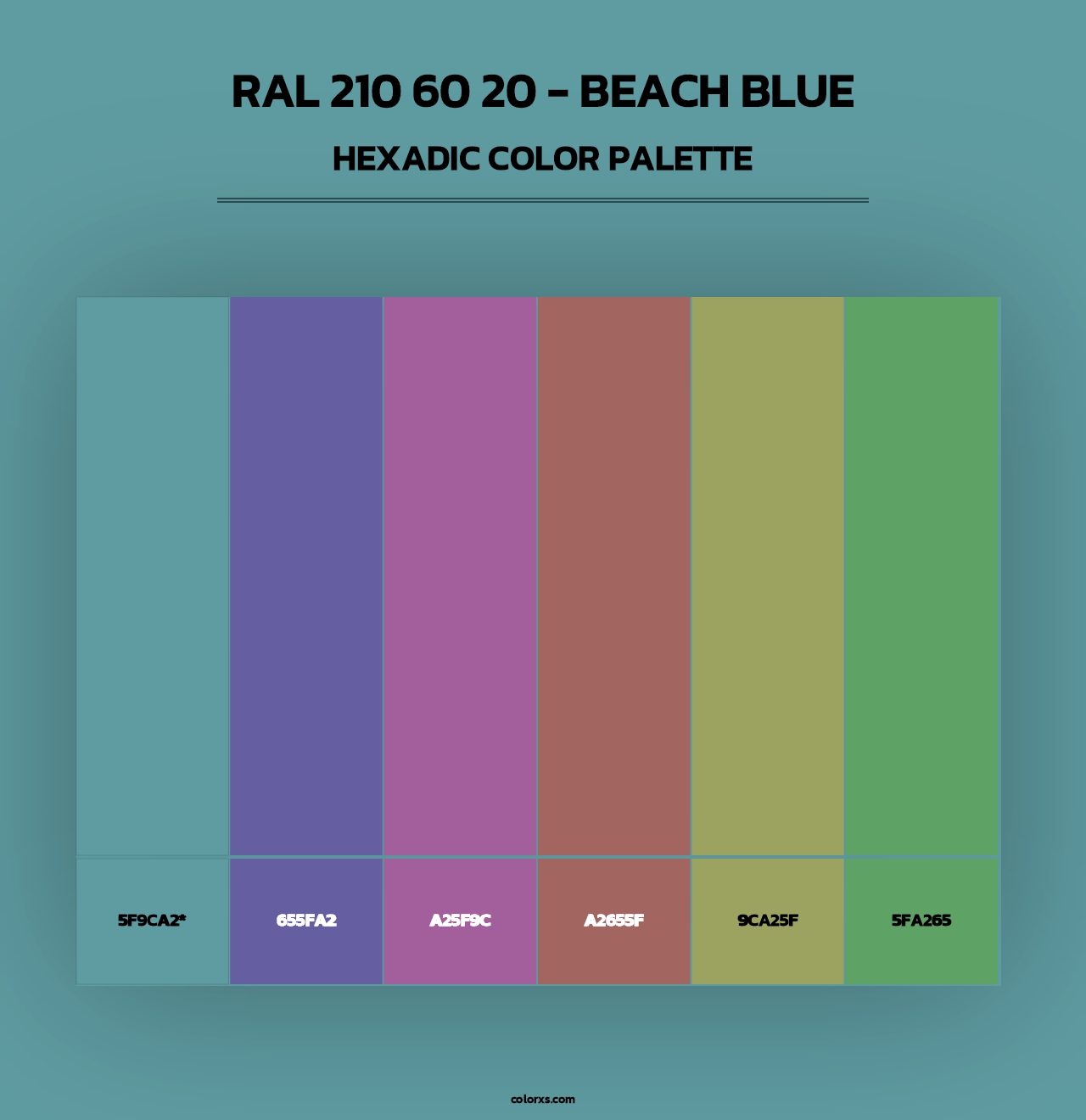 RAL 210 60 20 - Beach Blue - Hexadic Color Palette