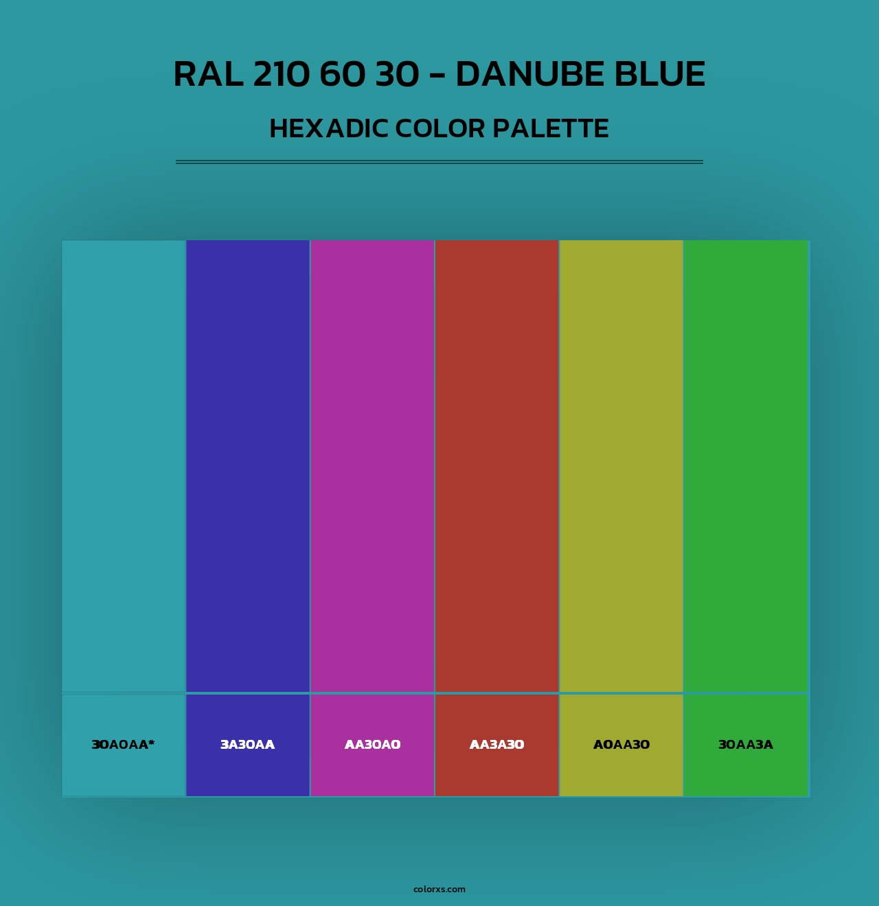 RAL 210 60 30 - Danube Blue - Hexadic Color Palette