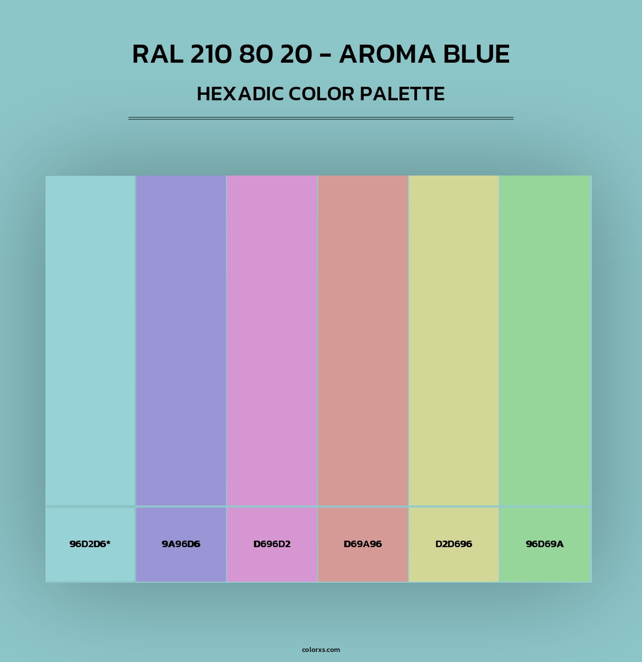 RAL 210 80 20 - Aroma Blue - Hexadic Color Palette