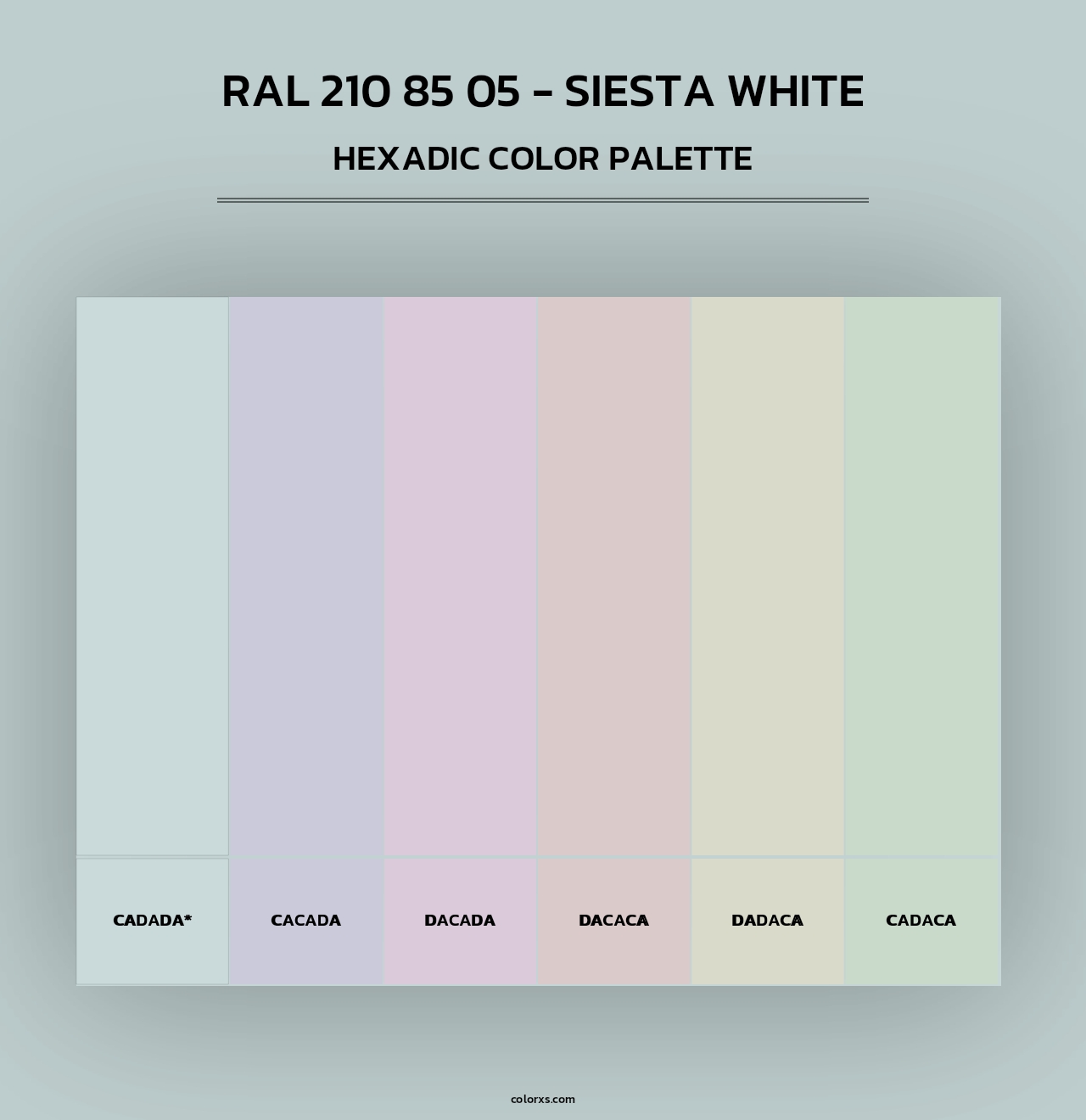 RAL 210 85 05 - Siesta White - Hexadic Color Palette