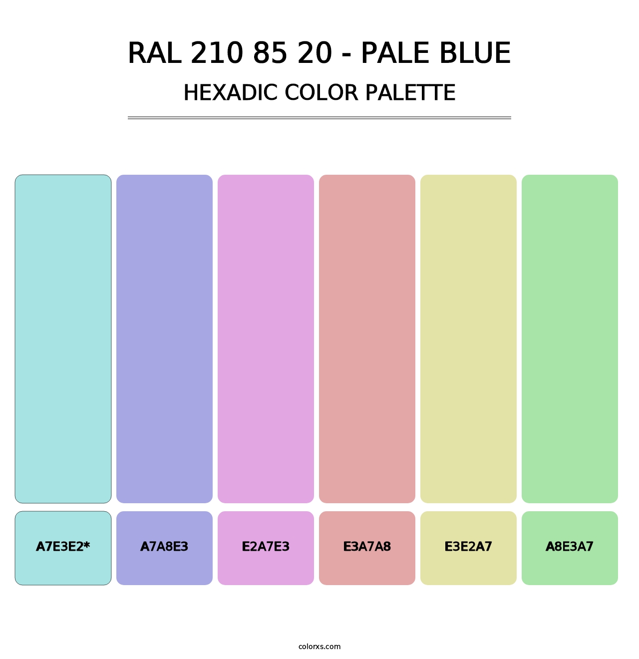 RAL 210 85 20 - Pale Blue - Hexadic Color Palette