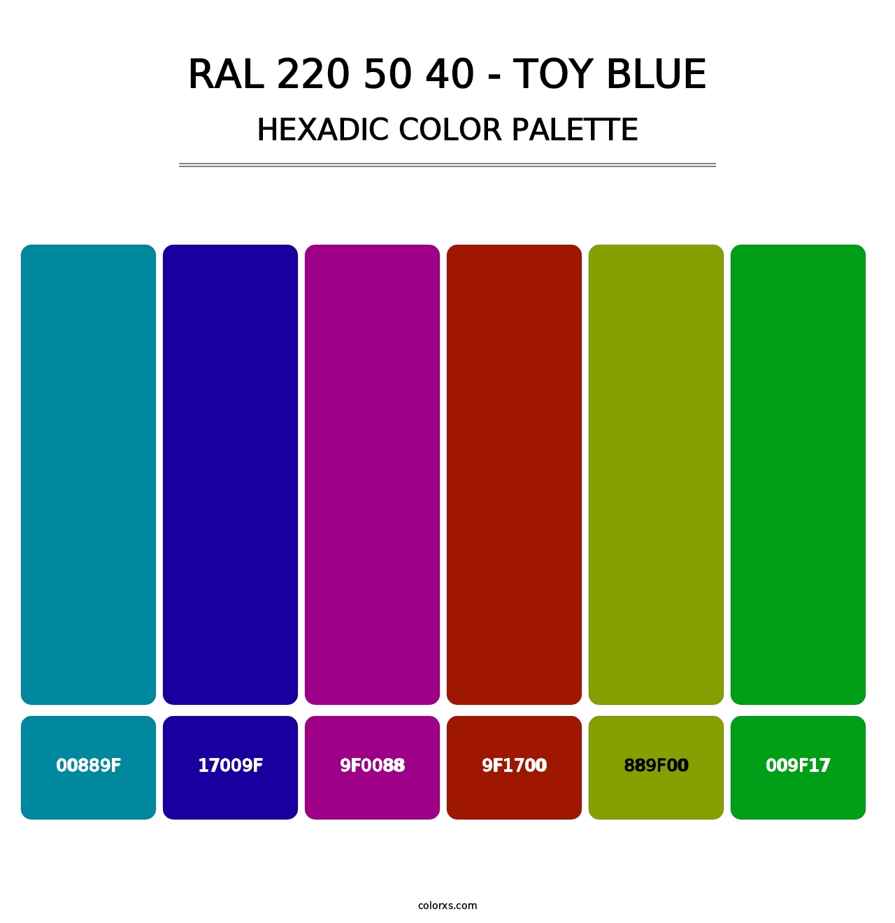 RAL 220 50 40 - Toy Blue - Hexadic Color Palette