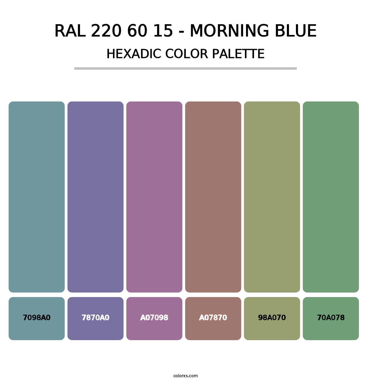 RAL 220 60 15 - Morning Blue - Hexadic Color Palette