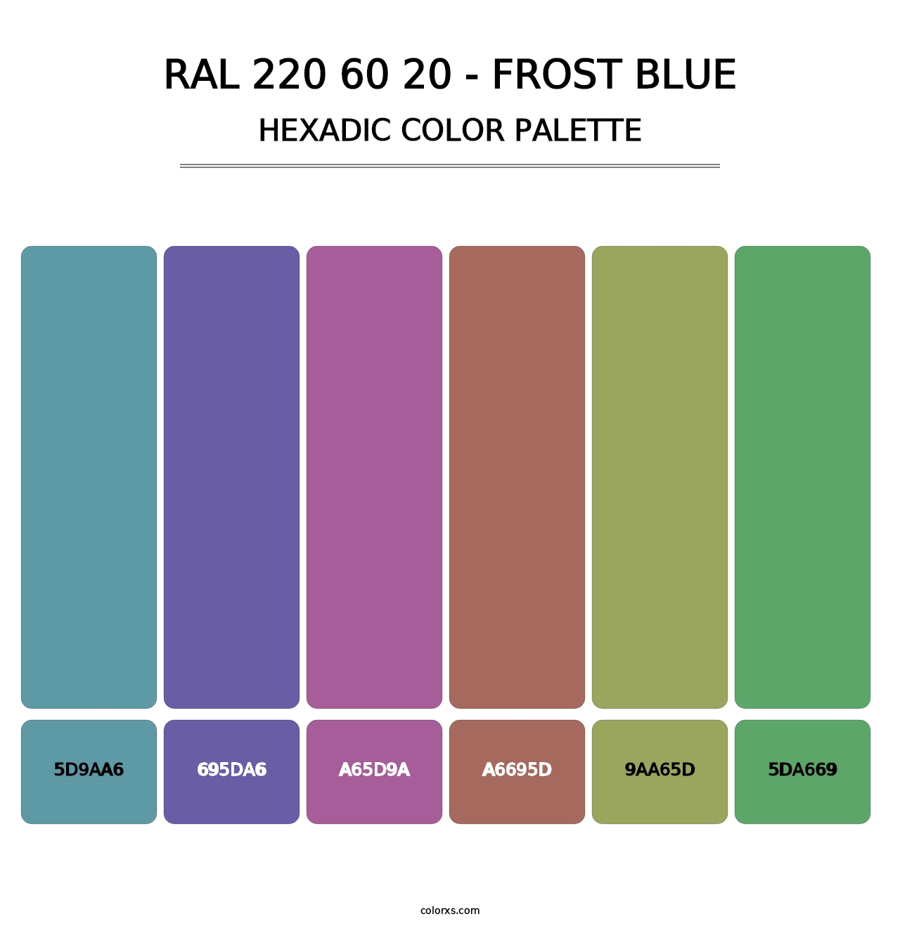 RAL 220 60 20 - Frost Blue - Hexadic Color Palette