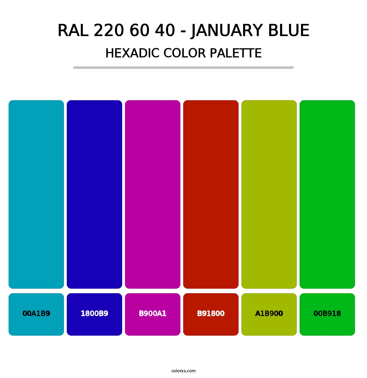 RAL 220 60 40 - January Blue - Hexadic Color Palette