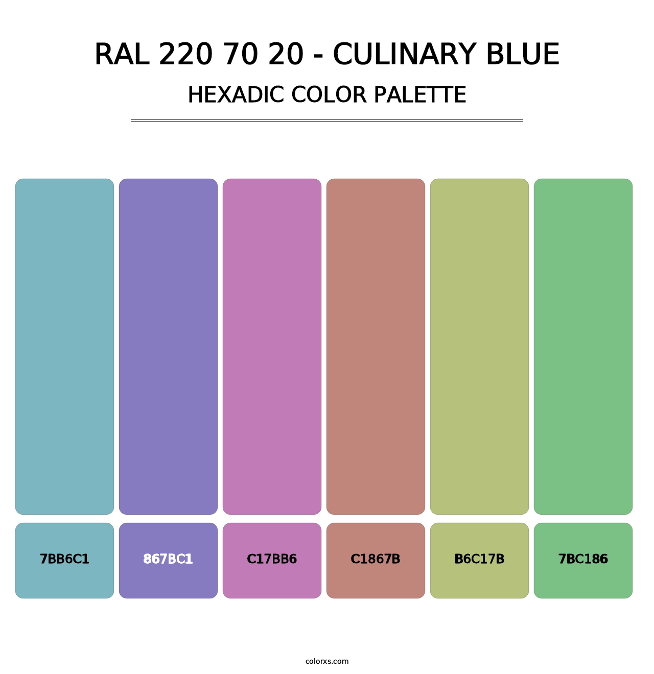 RAL 220 70 20 - Culinary Blue - Hexadic Color Palette
