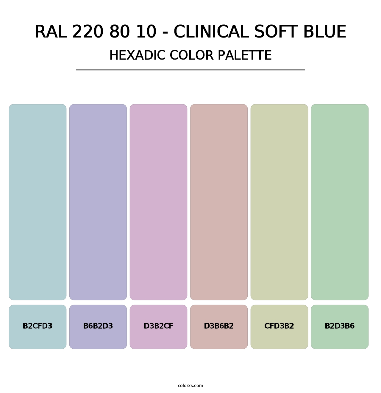 RAL 220 80 10 - Clinical Soft Blue - Hexadic Color Palette