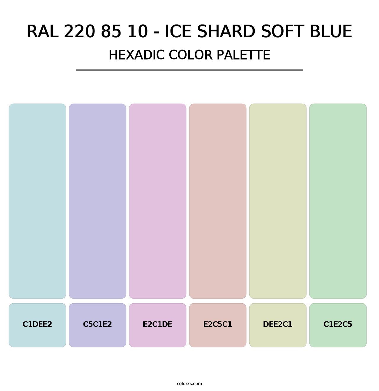 RAL 220 85 10 - Ice Shard Soft Blue - Hexadic Color Palette