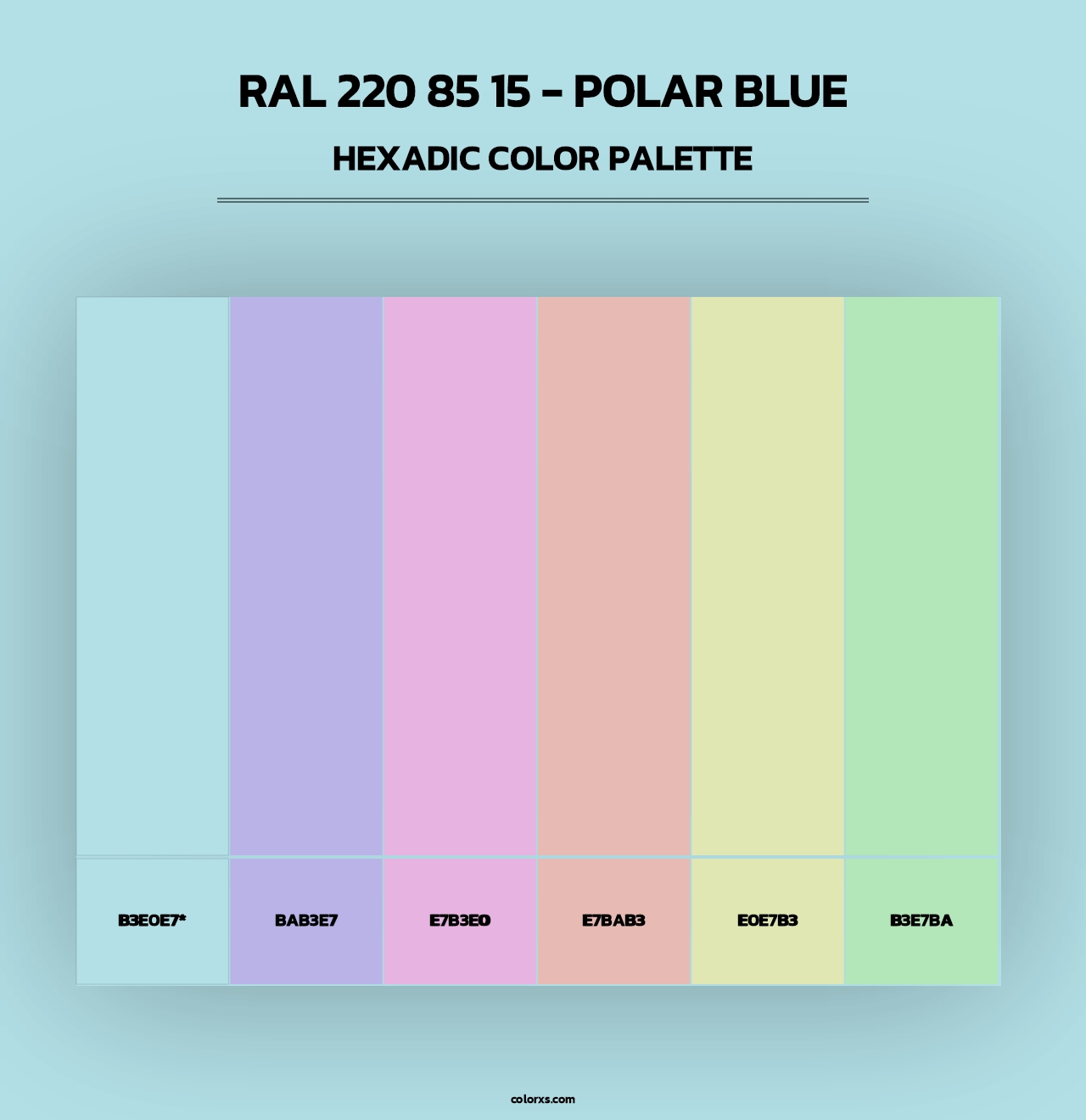 RAL 220 85 15 - Polar Blue - Hexadic Color Palette