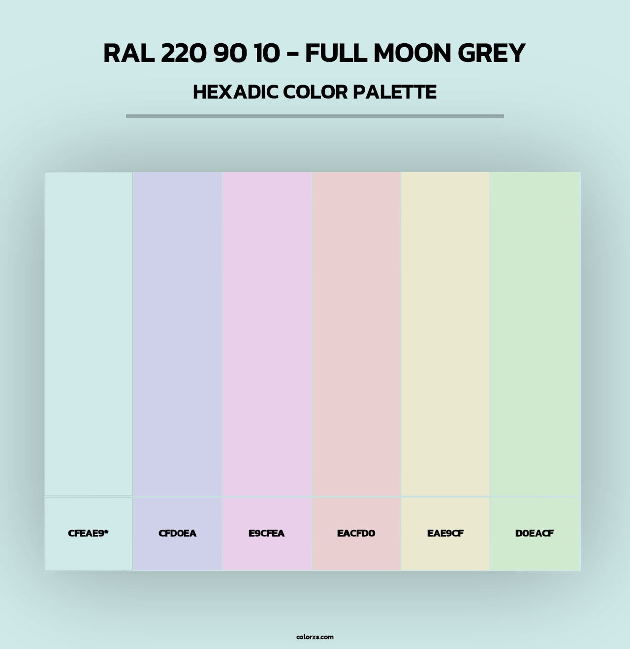 RAL 220 90 10 - Full Moon Grey - Hexadic Color Palette