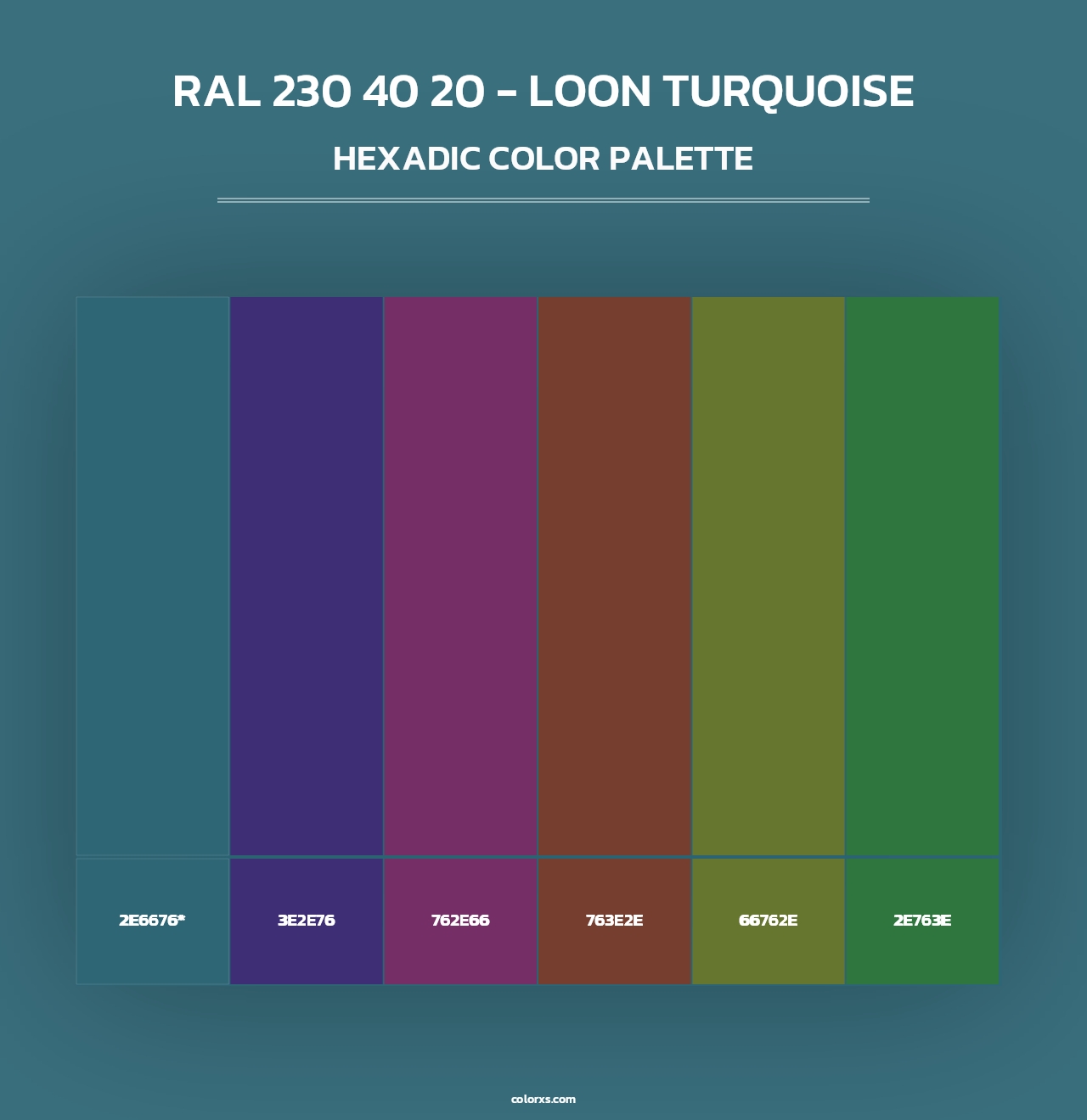 RAL 230 40 20 - Loon Turquoise - Hexadic Color Palette