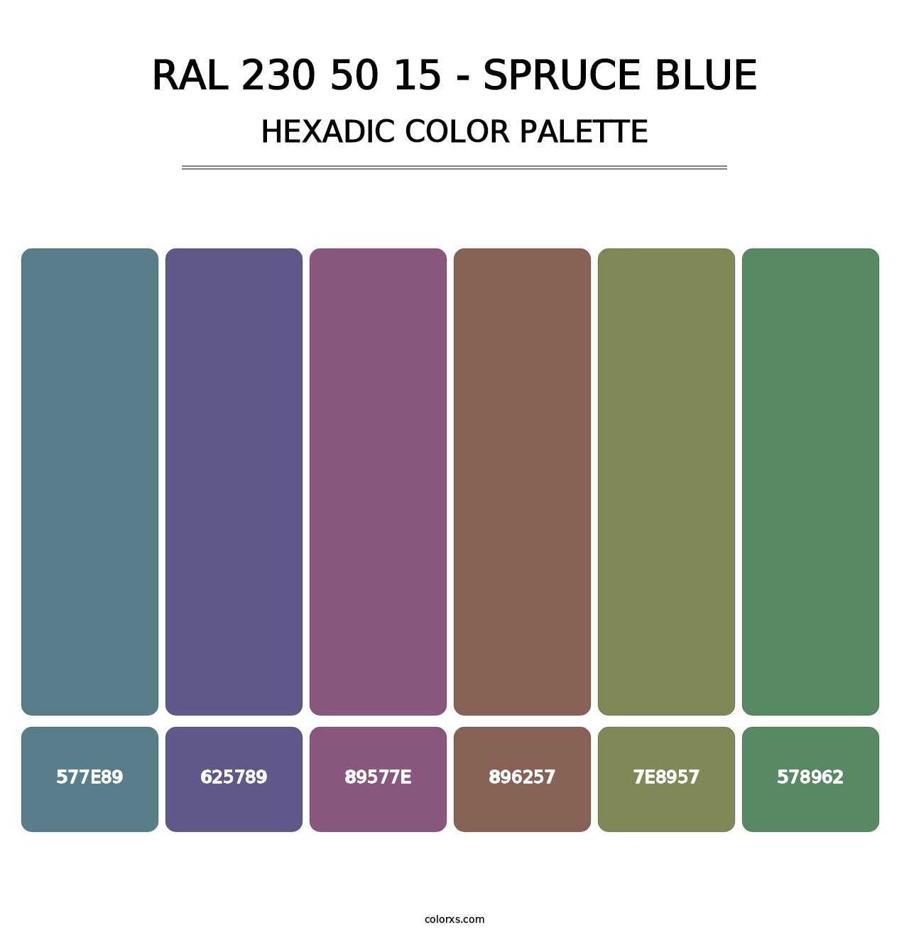 RAL 230 50 15 - Spruce Blue - Hexadic Color Palette