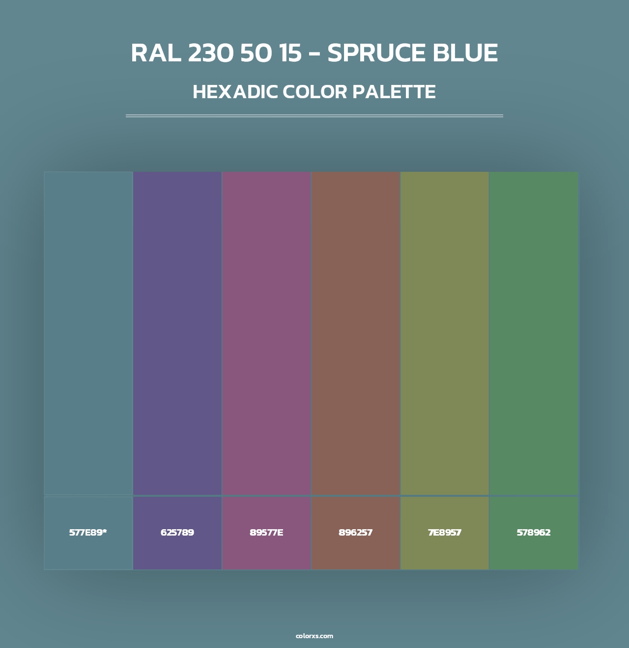 RAL 230 50 15 - Spruce Blue - Hexadic Color Palette