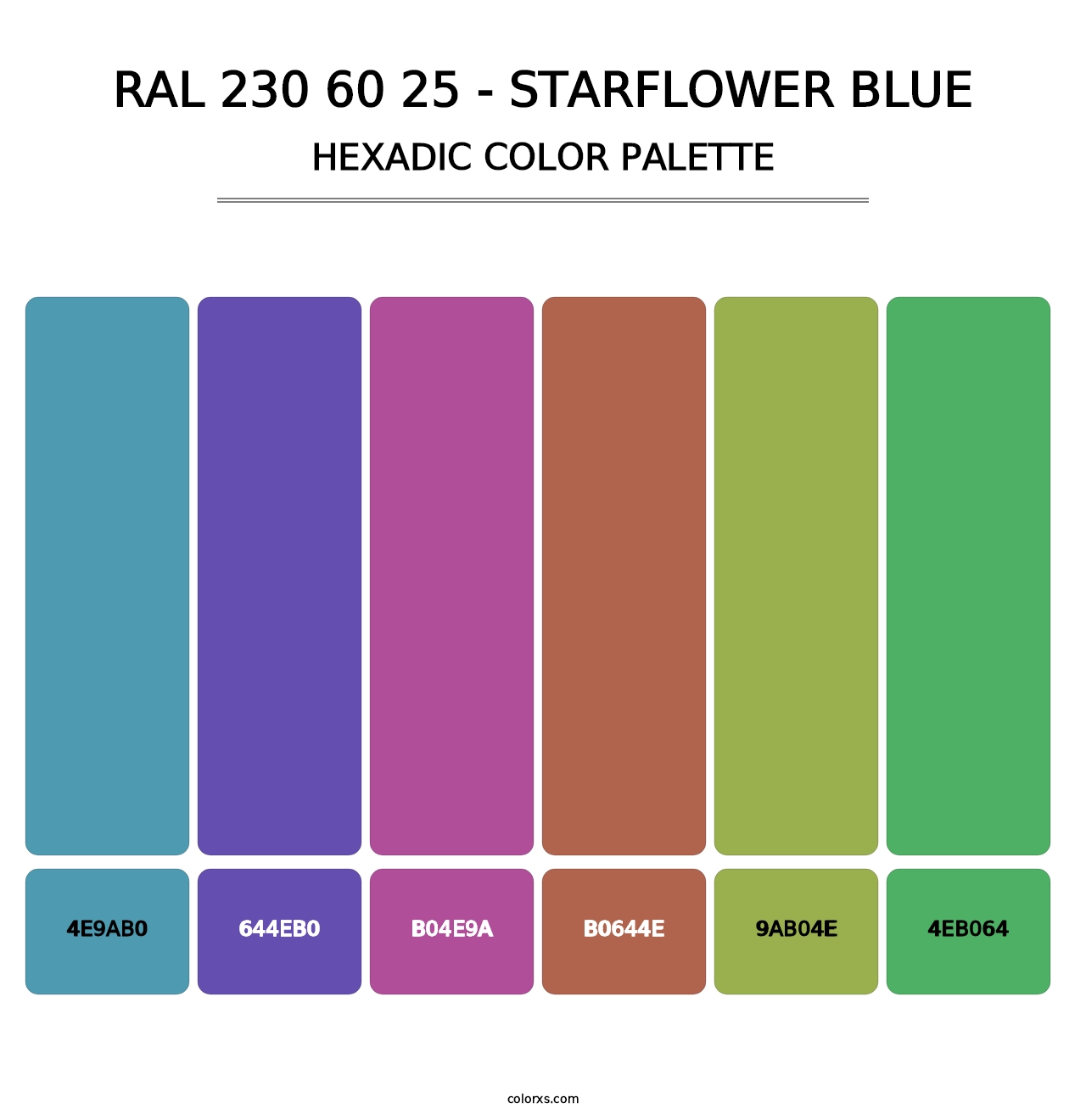RAL 230 60 25 - Starflower Blue - Hexadic Color Palette