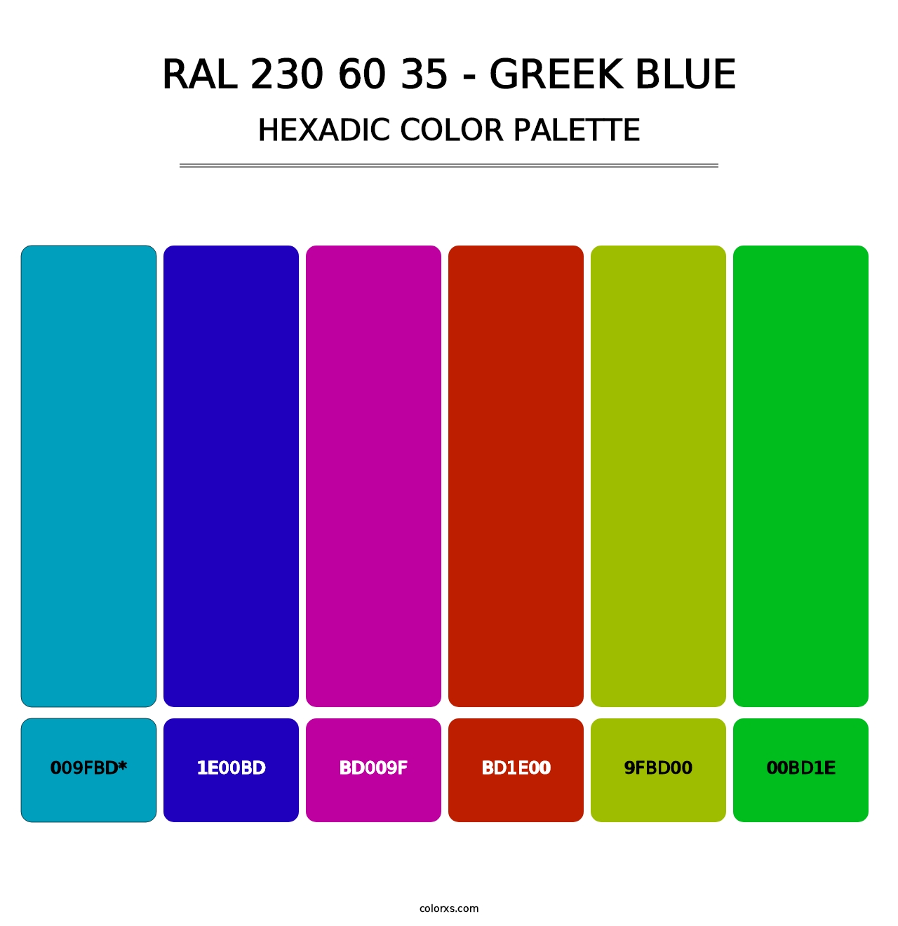 RAL 230 60 35 - Greek Blue - Hexadic Color Palette