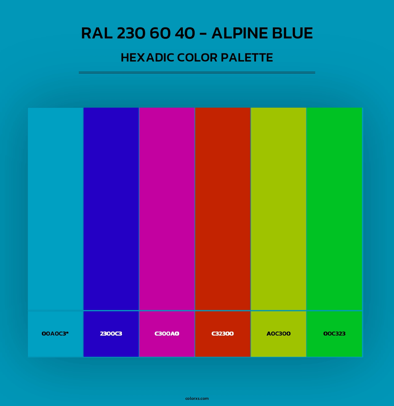 RAL 230 60 40 - Alpine Blue - Hexadic Color Palette
