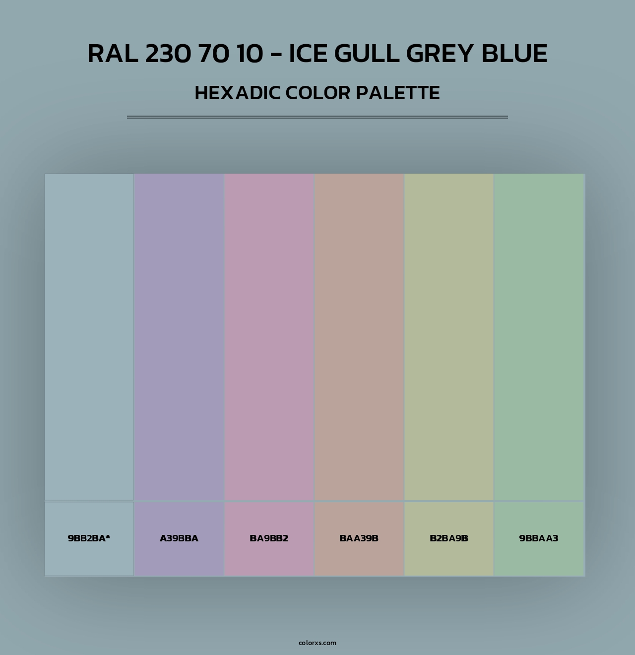 RAL 230 70 10 - Ice Gull Grey Blue - Hexadic Color Palette
