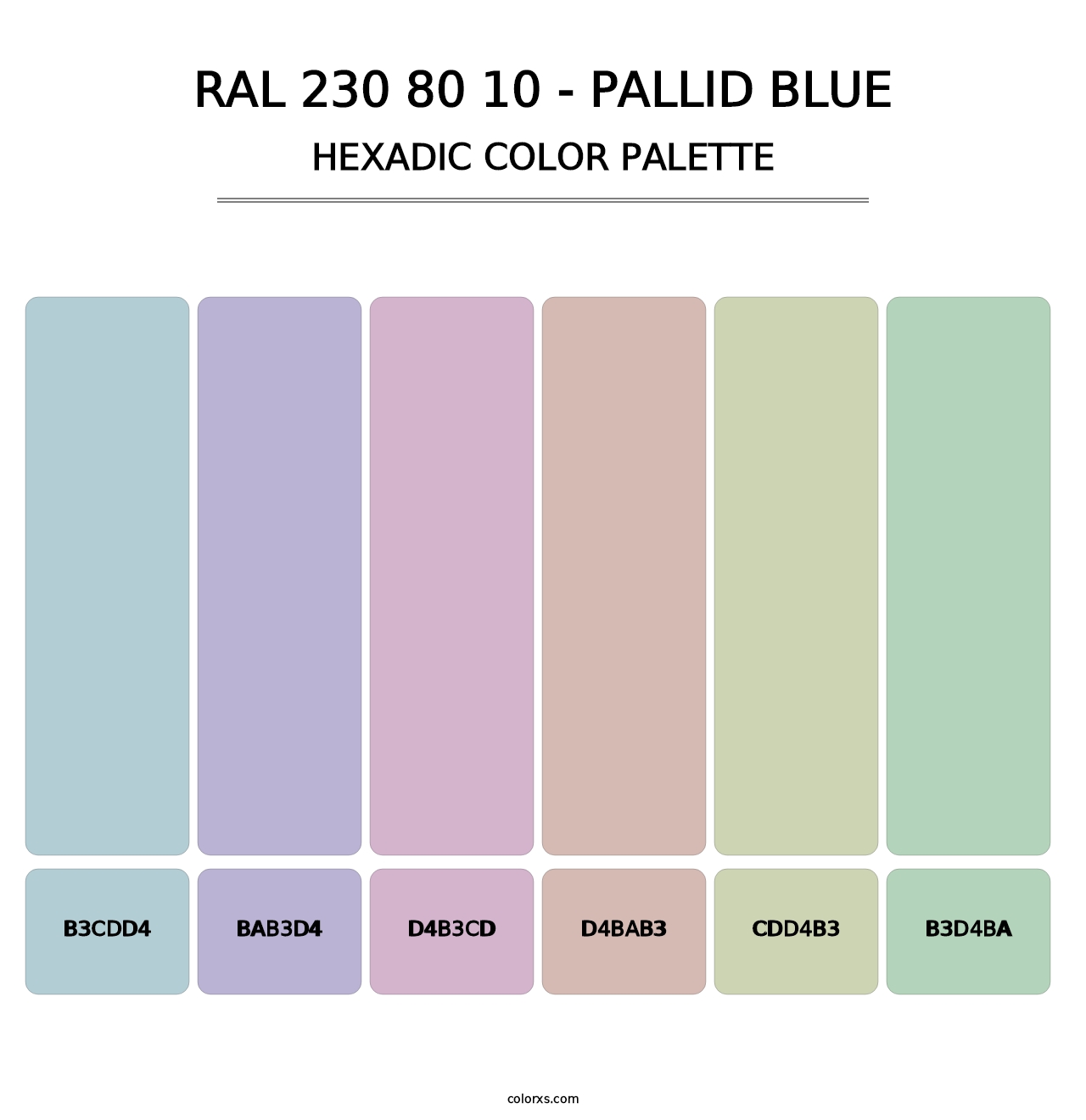 RAL 230 80 10 - Pallid Blue - Hexadic Color Palette