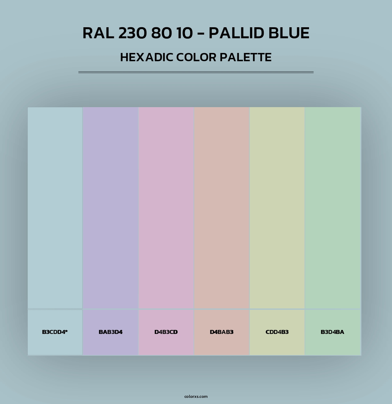 RAL 230 80 10 - Pallid Blue - Hexadic Color Palette